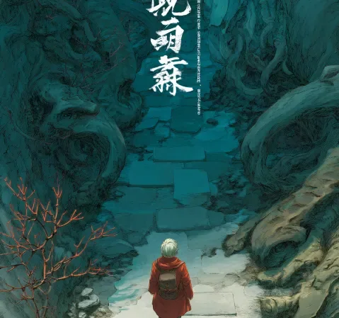 漫画阅读场景：书架前读者正在翻阅热门漫画